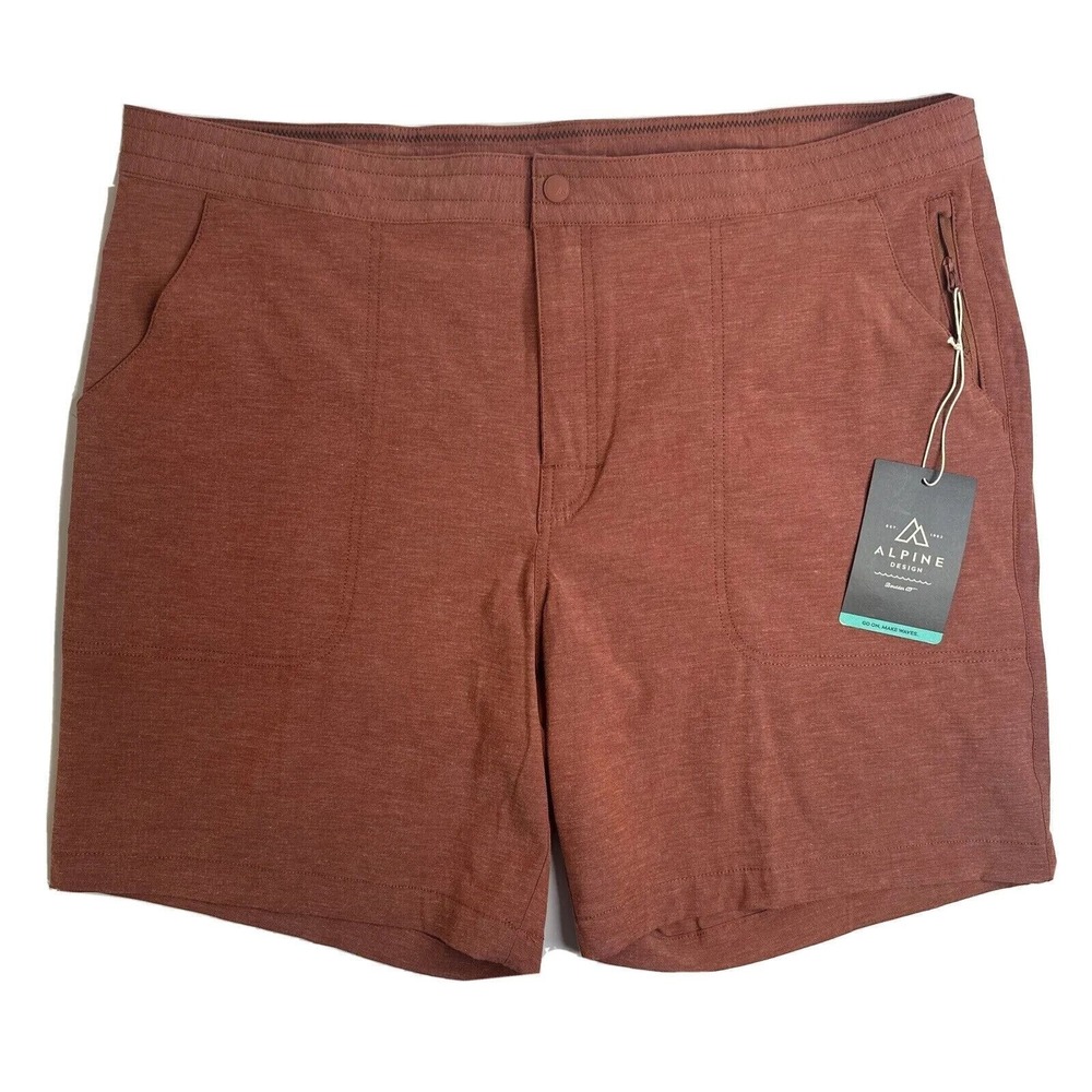 Alpine Design Men's Hybrid Hiking Swim Shorts 8" Inseam Zip Pocket Size 42 NWT